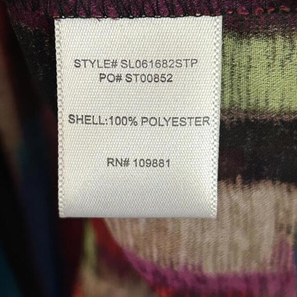 Sunny Leigh Women's Multicolor Striped Top Size PXL Bohemian - Picture 6 of 7